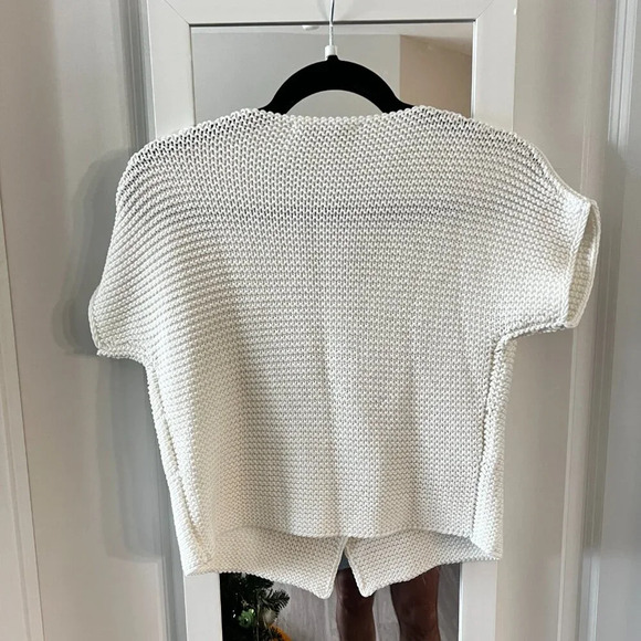 241 Fabiana Filippi Crochet Knit Cardigan Blouse Size Medium Color White - Picture 3 of 4